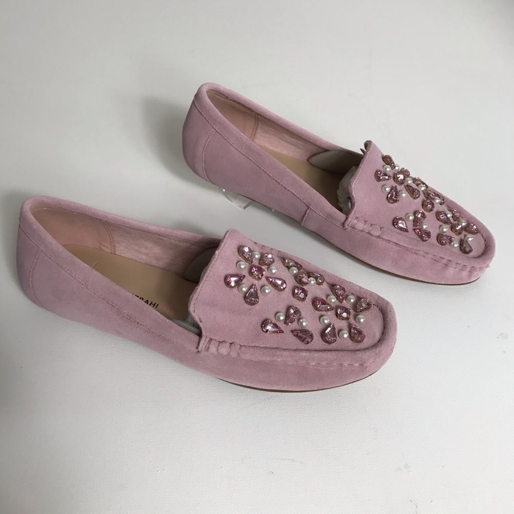 Isaac Mizrahi Suede Embellished Moccasins
